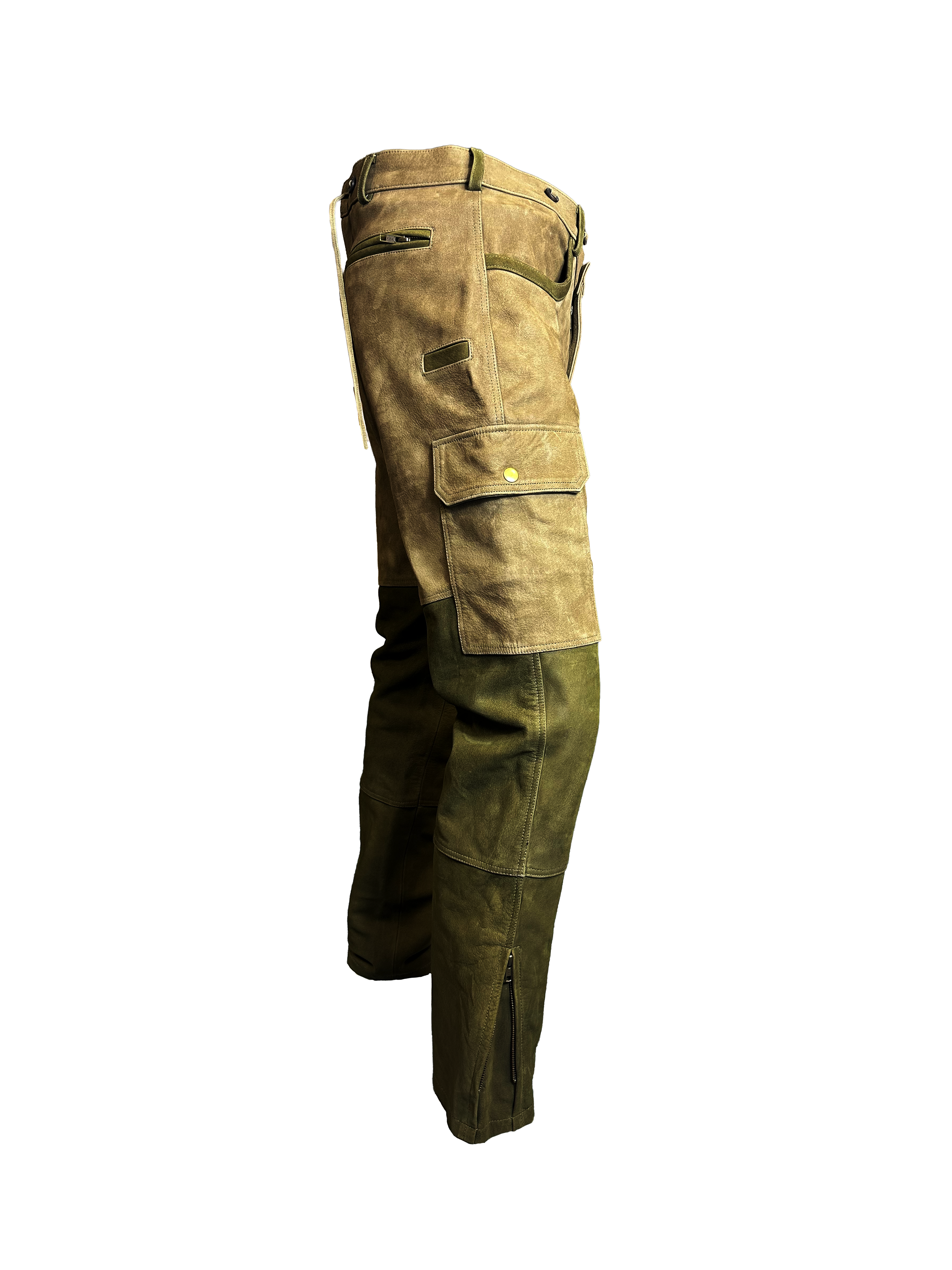 Pantalon Cargo en Cuir Nubuck - Fontainebleau