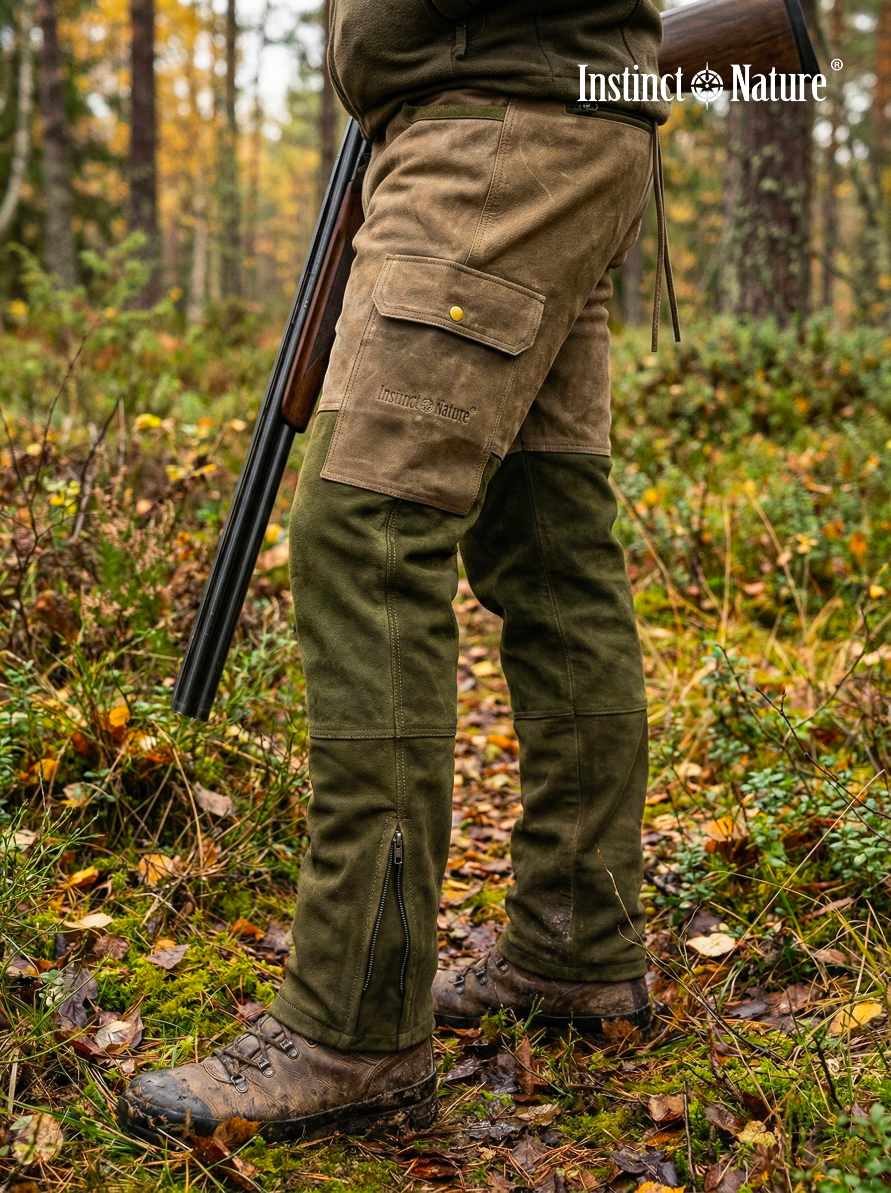 Pantalon Cargo en Cuir Nubuck - Fontainebleau