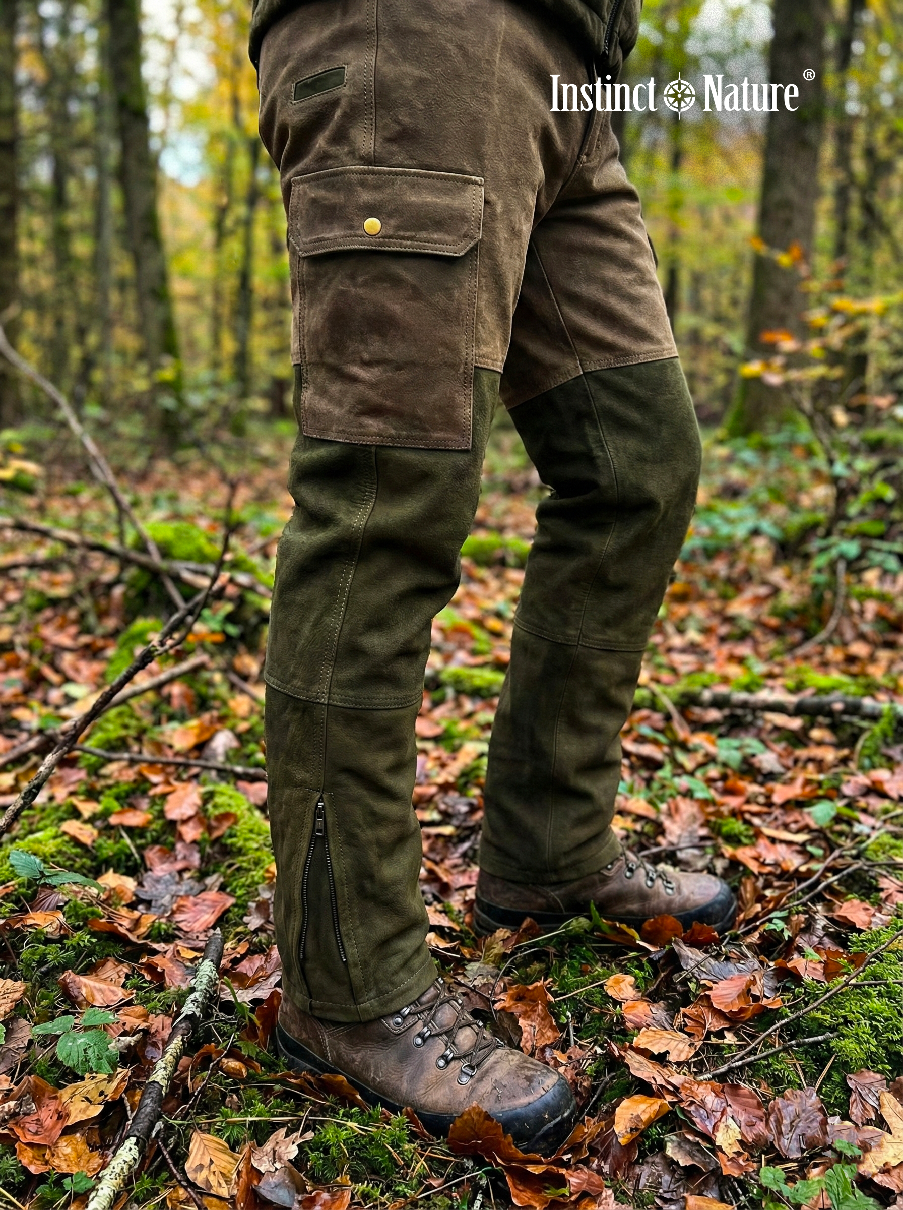 Pantalon Cargo en Cuir Nubuck - Fontainebleau